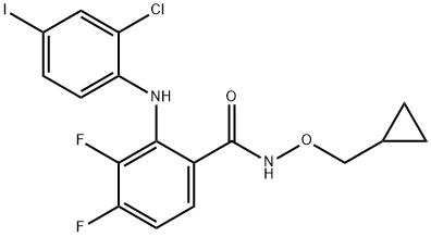 2-[(2-氯-4-碘苯基)氨基]-N-(环丙基甲氧基)-3,4-二氟-苯甲酰胺 结构式