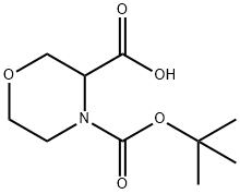 N-BOC-吗啉-2-羧酸 结构式