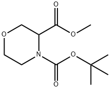 4-叔丁氧羰基-3-吗啉甲酸甲酯 结构式
