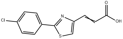 3-[2-(4-chlorophenyl)-1,3-thiazol-4-yl]prop-2-enoic acid 结构式