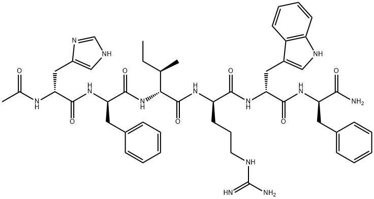 D-Phenylalaninamide, N-acetyl-D-histidyl-D-phenylalanyl-D-isoleucyl-D-arginyl-D-tryptophyl- 结构式