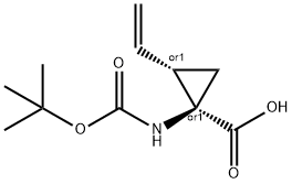 (1R,2S)-REL-1-[[(1,1-二甲基乙氧基)羰基]氨基]-2-乙烯基-环丙羧酸 结构式