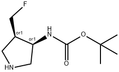 Carbamic acid, [(3R,4R)-4-(fluoromethyl)-3-pyrrolidinyl]-, 1,1-dimethylethyl 结构式