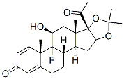 PREGNA-1,4-DIENE-3,20-DIONE,9-FLUORO-11-HYDROXY-16,17-[(1-METHYLETHYLIDENE)BIS(OXY)]-, (11B,16A)- 结构式