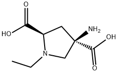 2,4-Pyrrolidinedicarboxylicacid,4-amino-1-ethyl-,(2R,4R)-(9CI) 结构式