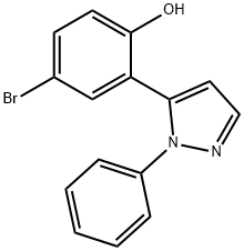 1-PHENYL-1H-5-(5'-BROMO-2'-HYDROXYPHENYL)PYRAZOLE 结构式