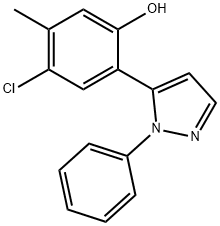 5-(5-氯-2-羟基-4-甲基苯基)-1-苯基吡唑 结构式