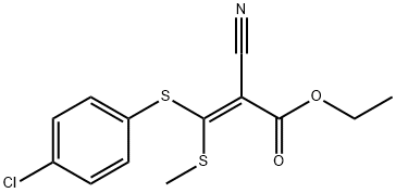 Ethyl3-(4-chlorophenylthio)-2-cyano-3-(methylthio)acrylate 结构式