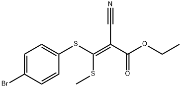 Ethyl3-(4-bromophenylthio)-2-cyano-3-(methylthio)acrylate 结构式