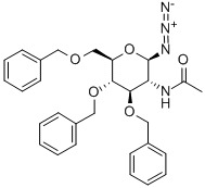 2-乙酰氨基-3,4,6-三-O-苄基-2-脱氧-Β-D-吡喃葡萄糖酰基叠氮化物 结构式