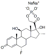 PREGNA-1,4-DIENE-3,20-DIONE, 6-FLUORO-11,17-DIHYDROXY-16-METHYL-21-(PHOSPHONOOXY)-, DISODIUM SALT, ( 结构式