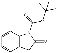 2-氧代吲哚啉-1-甲酸叔丁酯 结构式