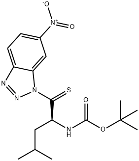 [(1S)-3-甲基-1-[(6-硝基-1H-苯并三唑-1-基)硫酮甲基]丁基]氨基甲酸叔丁酯 结构式