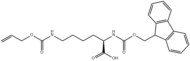 N-芴甲氧羰基-N'-烯丙氧基羰基-D-赖氨酸 结构式