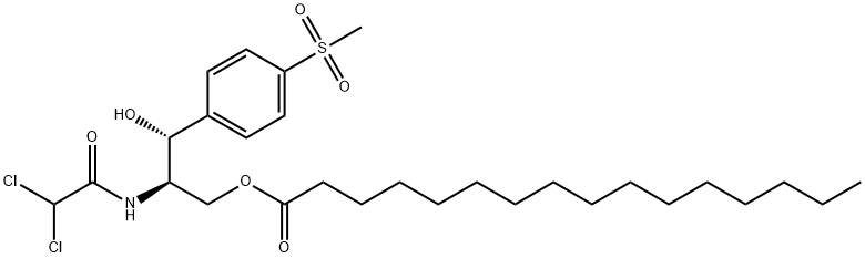 [R-(R*,R*)]-2-[(dichloroacetyl)amino]-3-hydroxy-3-[4-(methylsulphonyl)phenyl]propyl palmitate  结构式