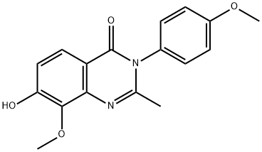 4(3H)-Quinazolinone,  7-hydroxy-8-methoxy-3-(4-methoxyphenyl)-2-methyl- 结构式