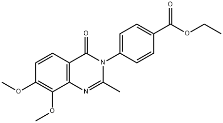 Benzoic  acid,  4-(7,8-dimethoxy-2-methyl-4-oxo-3(4H)-quinazolinyl)-,  ethyl  ester 结构式