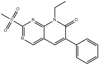 Pyrido[2,3-d]pyrimidin-7(8H)-one,  8-ethyl-2-(methylsulfonyl)-6-phenyl- 结构式