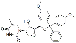 1-((3R,4S,5R)-5-((BIS(4-METHOXYPHENYL)(PHENYL)METHOXY)METHYL)-4-HYDROXYTETRAHYDROFURAN-3-YL)-5-METHYLPYRIMIDINE-2,4(1H,3H)-DIONE 结构式