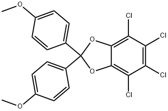 4,5,6,7-Tetrachloro-2,2-bis(4-methoxyphenyl)-1,3-benzodioxole 结构式