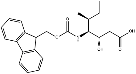 (3S,4S,5S)-4-[(芴甲氧羰基)氨基]-3-羟基-5-甲基庚酸 结构式