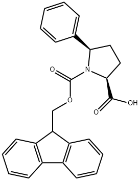 N-芴甲氧羰基-(2S,5R)-5-苯基吡咯烷-2-羧酸 结构式