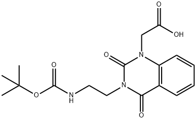 BOC-3-(2-氨基乙基)-1-羧甲基喹唑啉-2,4-二酮 结构式