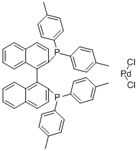 [(S)-(-)-2,2′-双(二-对甲苯基膦)-1,1′-联萘]氯化钯(II) 结构式