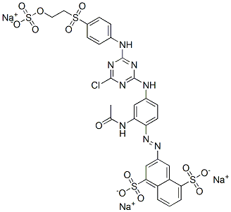 1,5-Naphthalenedisulfonic acid, 3-2-(acetylamino)-4-4-chloro-6-4-2-(sulfooxy)ethylsulfonylphenylamino-1,3,5-triazin-2-ylaminophenylazo-, trisodium salt 结构式