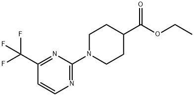 1-[4-三氟甲基嘧啶-2-基]哌啶-4-羧酸乙酯 结构式