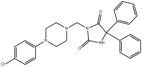 3-[[4-(p-Chlorophenyl)-1-piperazinyl]methyl]-5,5-diphenyl-2,4-imidazolidinedione 结构式