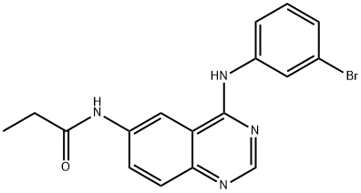 4-[(3-BROMOPHENYL)AMINO]-6-PROPIONYLAMIDOQUINAZOLINE 结构式