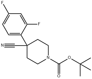 1-BOC-4-CYANO-4-(2,4-DIFLUOROPHENYL)-PIPERIDINE 结构式