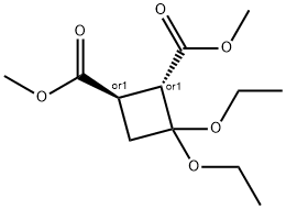 反式1,2-环丁烷二羧酸-3,3-二乙氧基-1,2-二甲基酯 结构式
