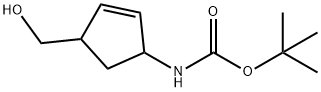 N-[4-(羟甲基)-2-环戊烯-1-基]氨基甲酸叔丁酯 结构式