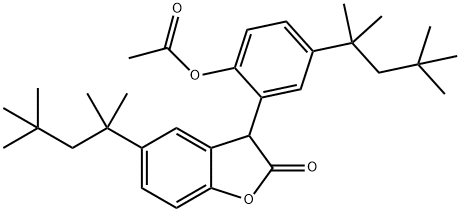 3-[2-乙酰氧基)-5-(1,1,3,3-四甲基丁基)苯基]-5-(1,1,3,3-四甲基丁基)-2(3H)-苯并呋喃酮 结构式