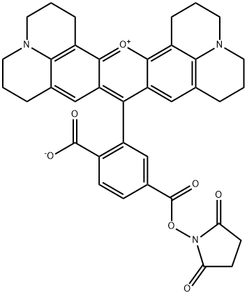 6-羧基-X-罗丹明琥珀酰亚胺酯 结构式