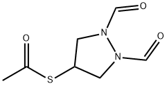 4-乙酸硫基-1.2-二甲酰基吡唑烷 结构式