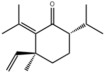 (3S,6S)-3-Vinyl-3-methyl-6-isopropyl-2-(1-methylethylidene)cyclohexanone 结构式