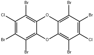 1,2,4,6,7,9-HEXABROMO-3,8-DICHLORODIBENZO-PARA-DIOXIN 结构式