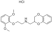 2-[(2,6-二甲氧基苯氧乙基)氨基甲基]-1,4-苯并二烷 盐酸盐 结构式
