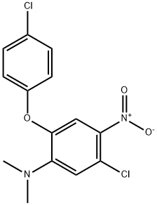 5-CHLORO-2-(4-CHLOROPHENOXY)-N,N-DIMETHYL-4-NITROANILINE 结构式