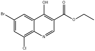 6-溴-8-氯-4-羟基喹啉-3-羧酸乙酯 结构式