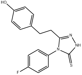 4-[2-[4-(4-FLUOROPHENYL)-5-MERCAPTO-4H-1,2,4-TRIAZOL-3-YL]ETHYL]PHENOL 结构式