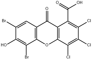 1-羧基-5,7-二溴-6-羟基-2,3,4-三氯黄酮 结构式