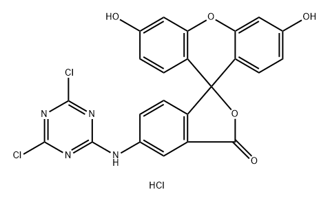 5-([4,6-二氯三唑-2-基]胺)荧光素 盐酸盐 结构式