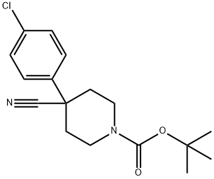 4-(4-氯苯基)-4-氰基哌啶-1-羧酸叔丁酯 结构式