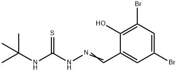 N1-(TERT-BUTYL)-2-(3,5-DIBROMO-2-HYDROXYBENZYLIDENE)HYDRAZINE-1-CARBOTHIOAMIDE 结构式