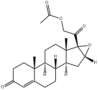 16-ALPHA,17-ALPHA-EPOXY-3,20-DIOXOPREGN-4-EN-21-YL ACETATE 结构式