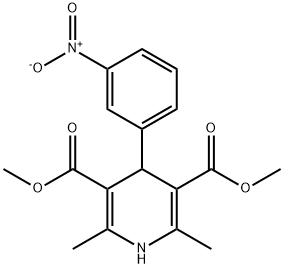 4-(间硝基苯基)-2,6-二甲基-1,4-二氢-3,5-吡啶二羧酸二甲酯 结构式